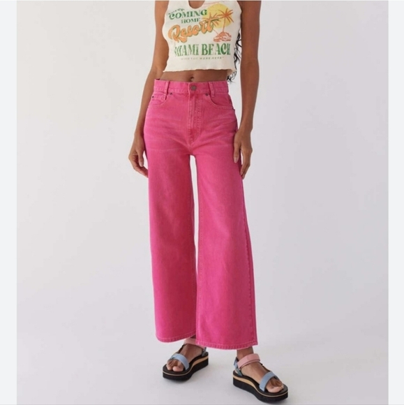 NWT Urban Outfitters BDG High & Wide Bright Pink Jeans Size 30 - Picture 4 of 12